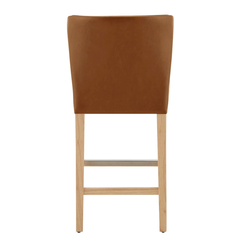 Wingback Faux Leather Counter Stool