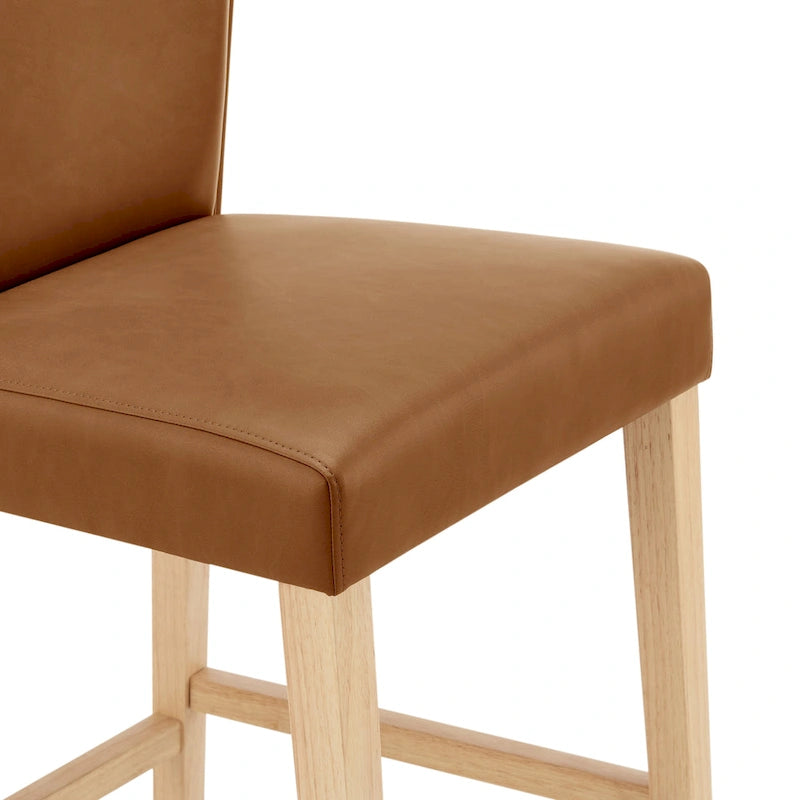 Wingback Faux Leather Counter Stool
