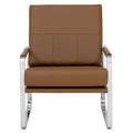Metal and Bonded Leather Modern Accent Arm Chair