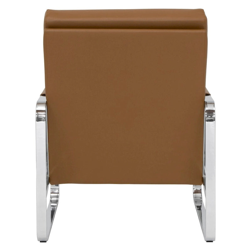 Metal and Bonded Leather Modern Accent Arm Chair
