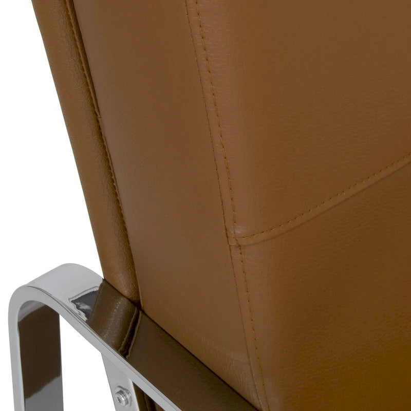Metal and Bonded Leather Modern Accent Arm Chair