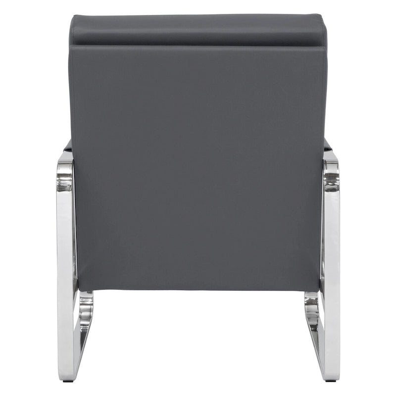 Metal and Bonded Leather Modern Accent Arm Chair