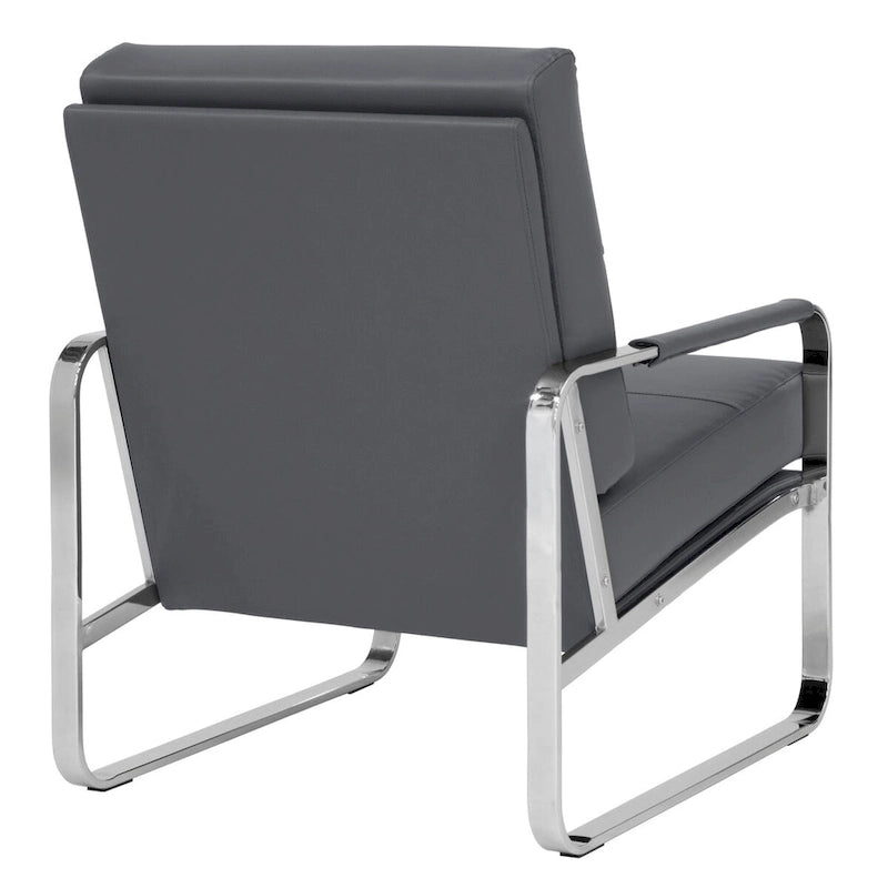 Metal and Bonded Leather Modern Accent Arm Chair