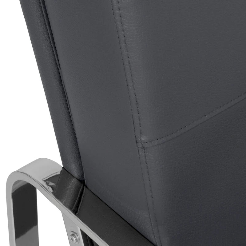 Metal and Bonded Leather Modern Accent Arm Chair