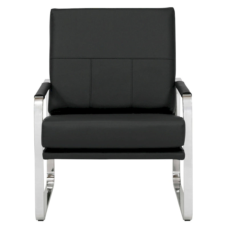 Metal and Bonded Leather Modern Accent Arm Chair