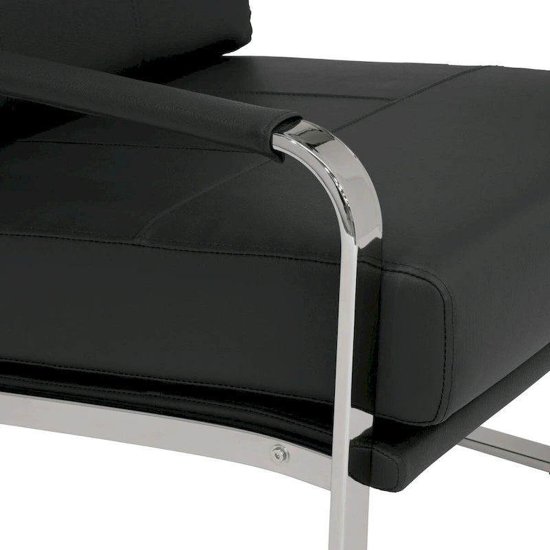 Metal and Bonded Leather Modern Accent Arm Chair