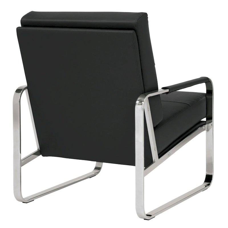 Metal and Bonded Leather Modern Accent Arm Chair