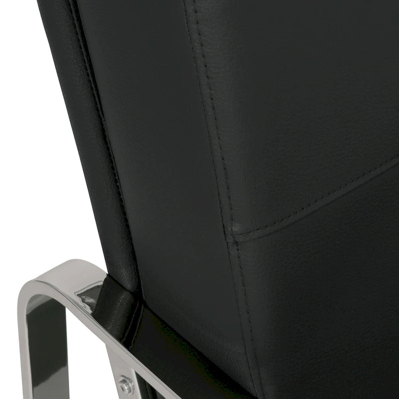 Metal and Bonded Leather Modern Accent Arm Chair