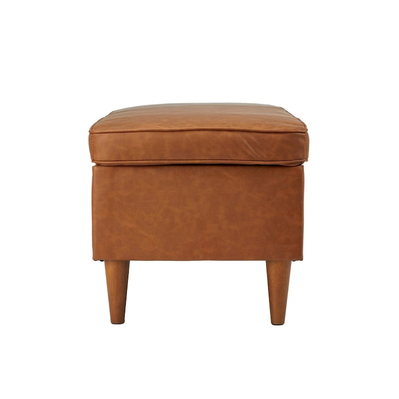 Upholstered Storage Bench with Solid Wood Legs, 50"