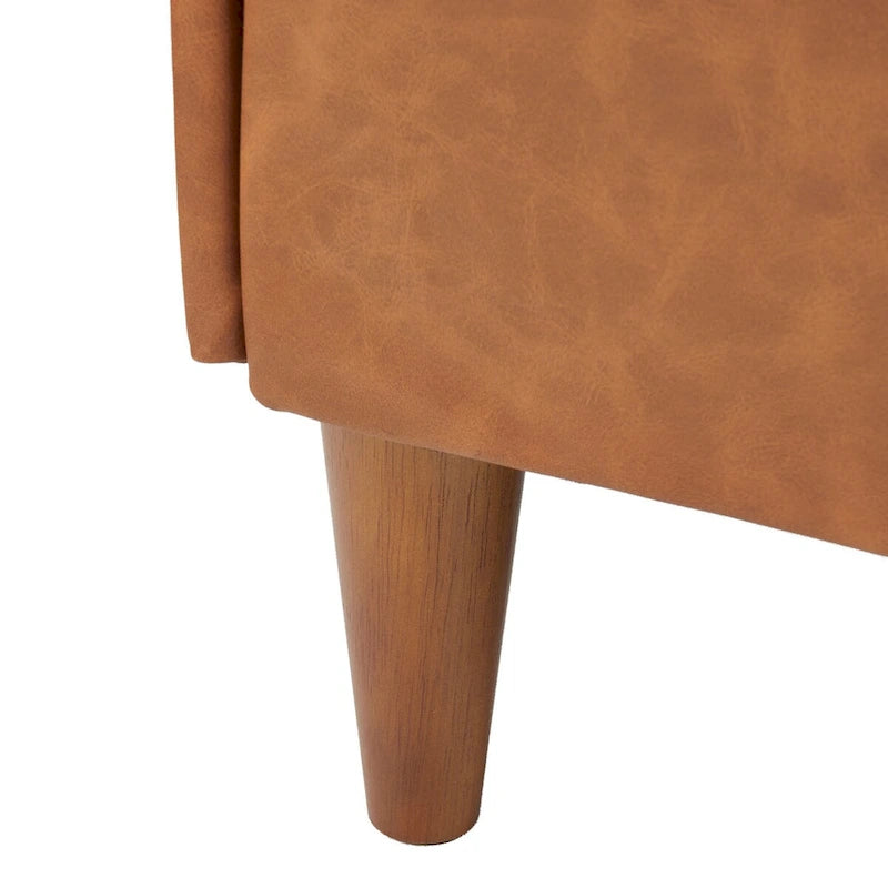 Upholstered Storage Bench with Solid Wood Legs, 50"