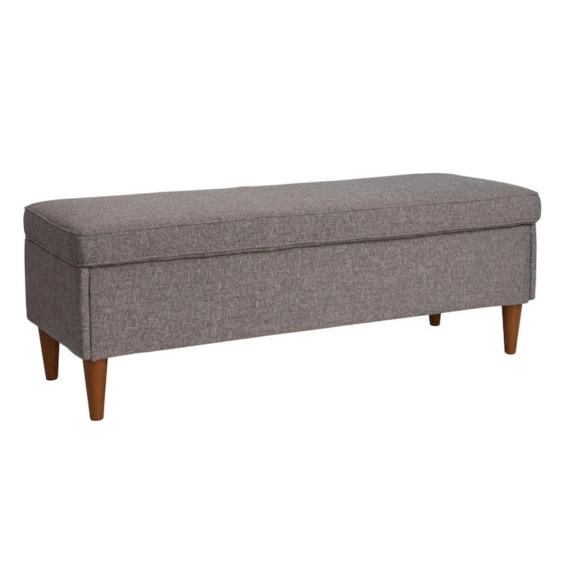 Upholstered Storage Bench with Solid Wood Legs, 50"