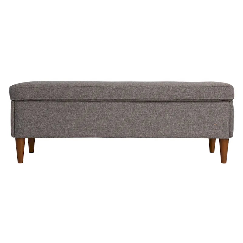 Upholstered Storage Bench with Solid Wood Legs, 50"
