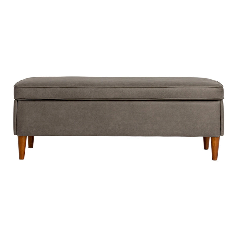 Upholstered Storage Bench with Solid Wood Legs, 50"