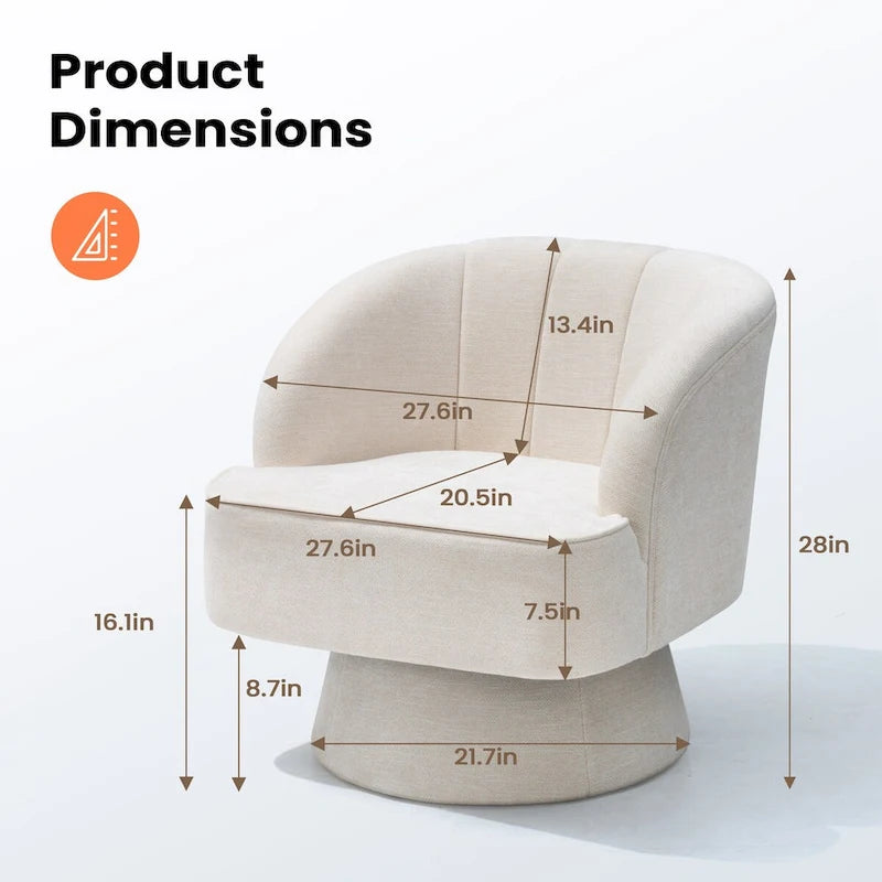 Swivel Accent Chair Armchair for Living Room & Bedroom