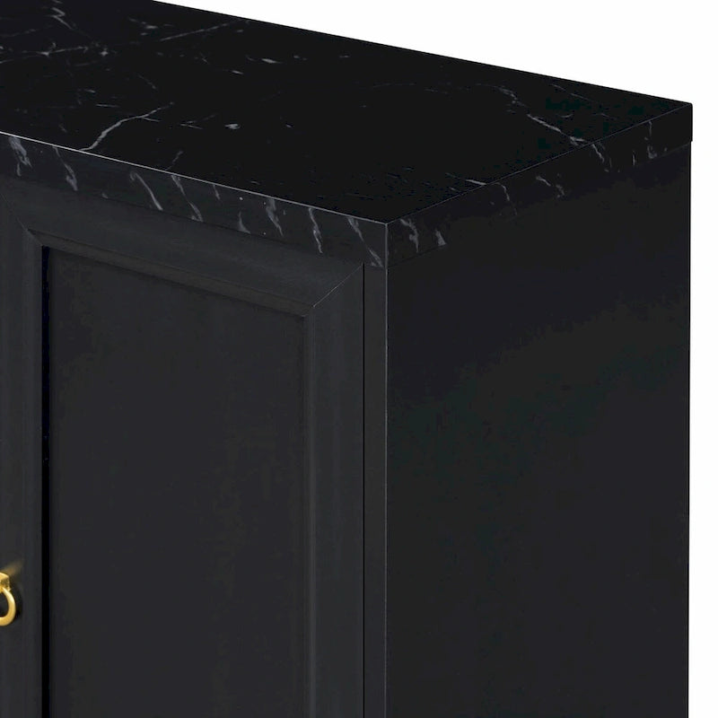 Contemporary Sideboard with Spacious Storage, Metal Handles