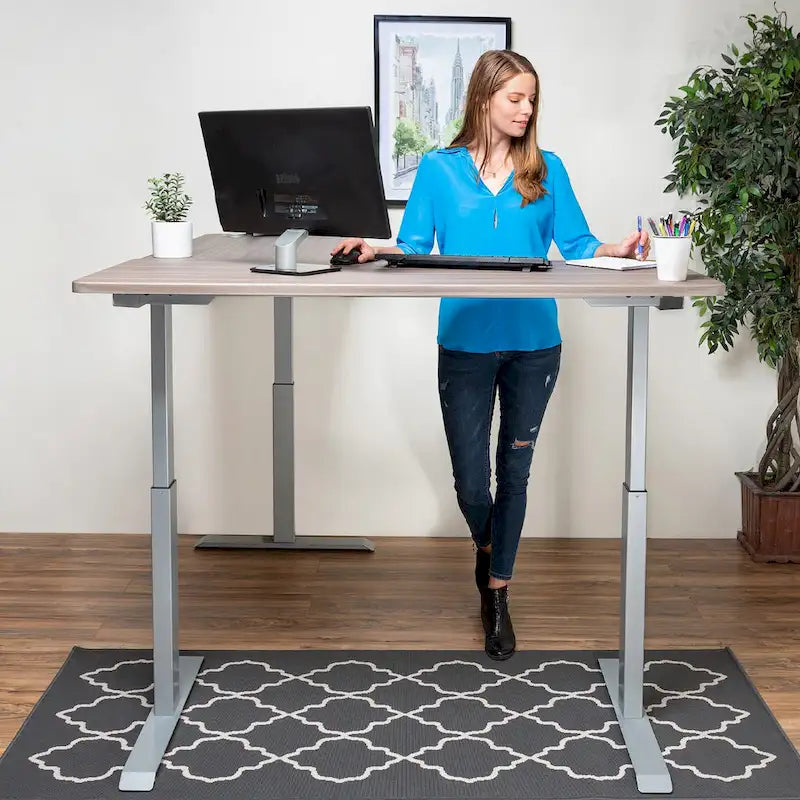 Electric L-Shape Standing Desk, Adjustable Height