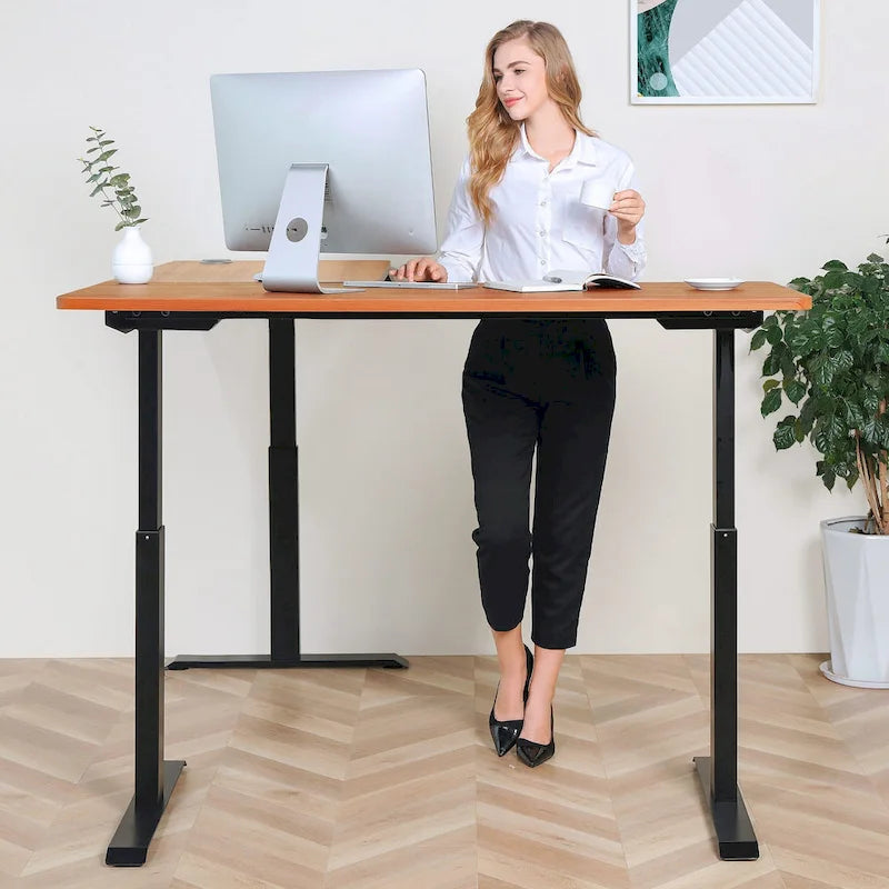 Electric L-Shape Standing Desk, Adjustable Height