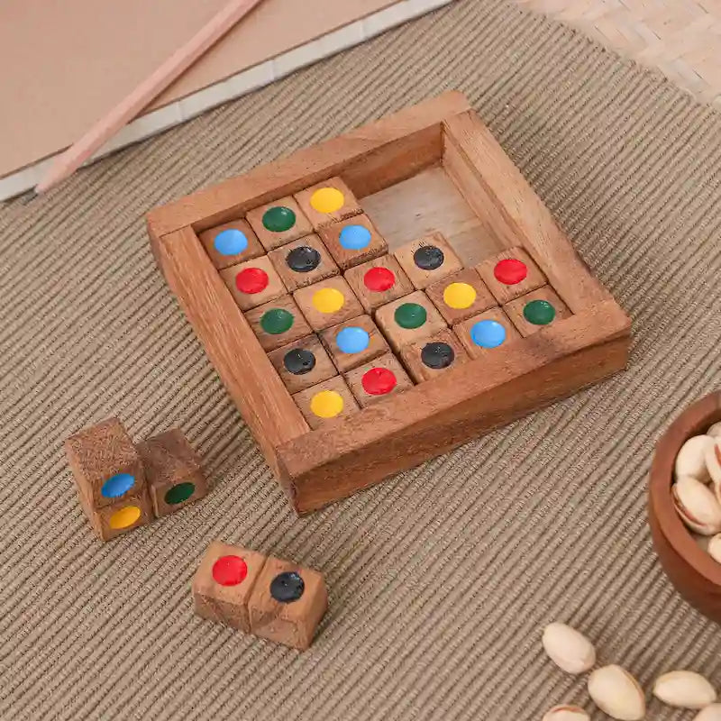 Handmade Colorful Sudoku Wood Game