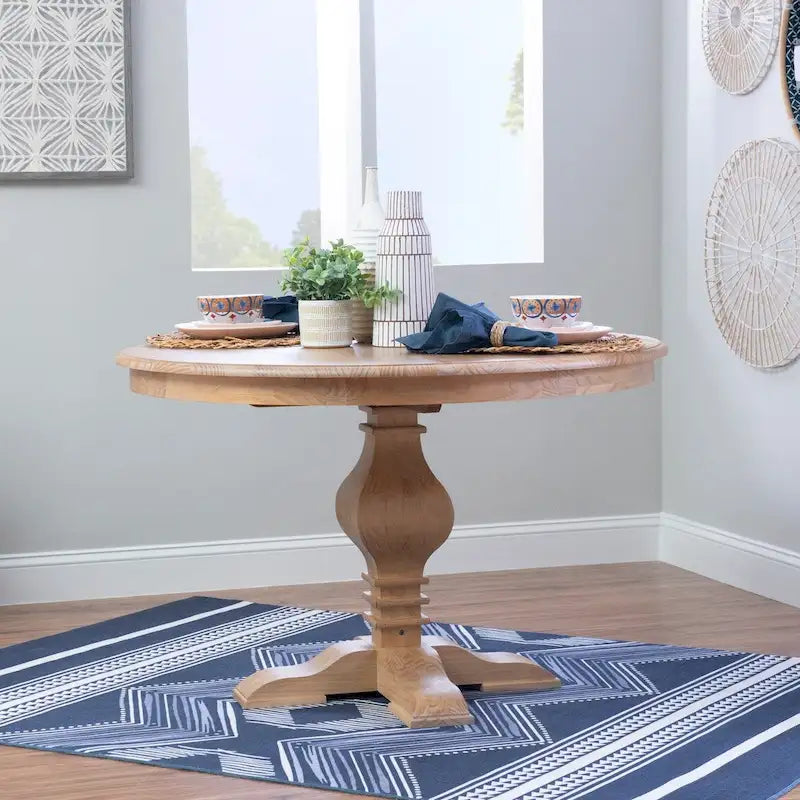 Rustic Solid Wood Round Dining Table
