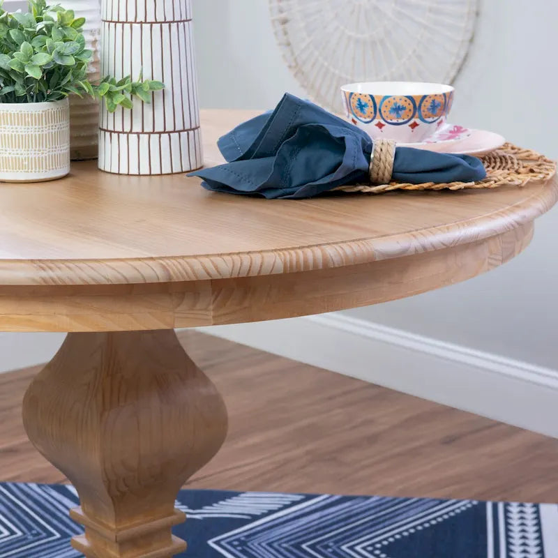 Rustic Solid Wood Round Dining Table