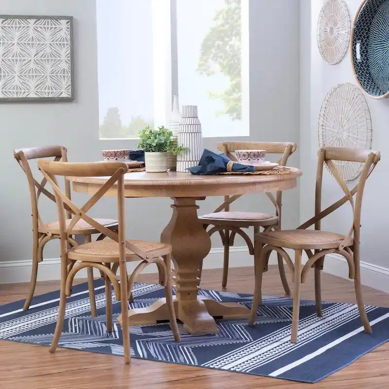 Rustic Solid Wood Round Dining Table
