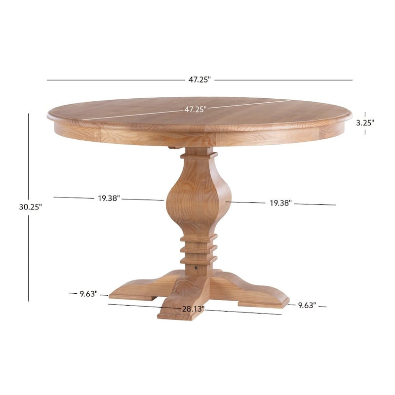 Rustic Solid Wood Round Dining Table