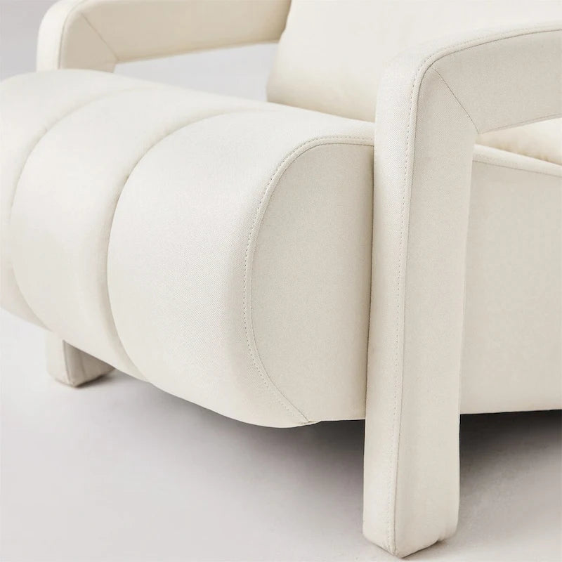 Modern Upholstered accent chair, Comfortable Linen Fabric with a pillow for Living room,bedroo,mLinen