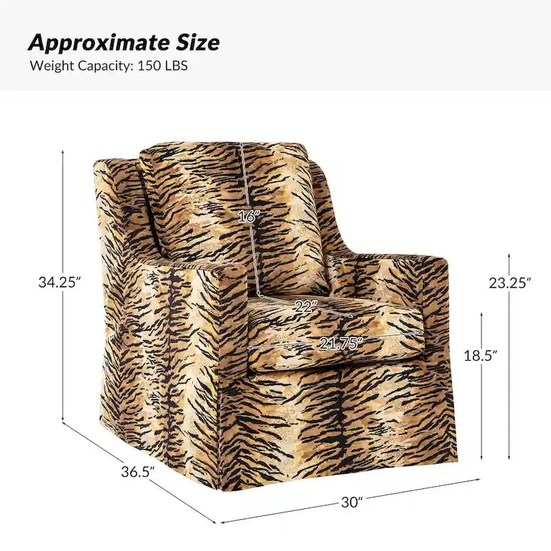 Farmhouse Slipcover Gliding Swivel Accent Chair