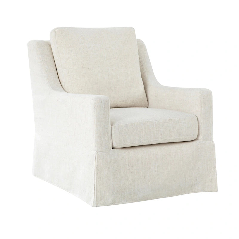Farmhouse Slipcover Gliding Swivel Accent Chair