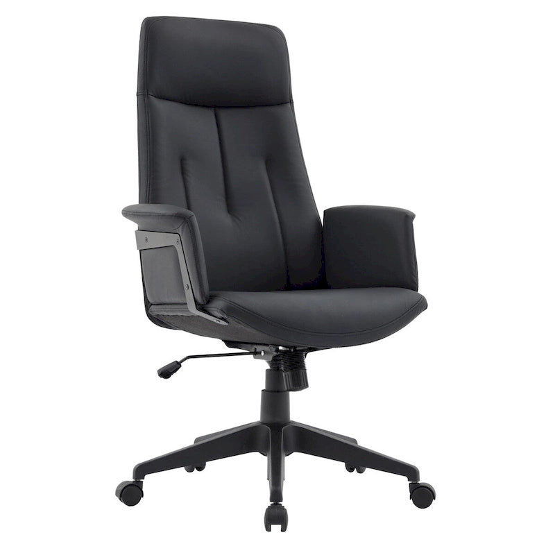 High-Back PU Leather Ergonomic Office Chair with Lumbar Support and Swivel