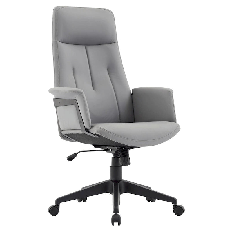 High-Back PU Leather Ergonomic Office Chair with Lumbar Support and Swivel