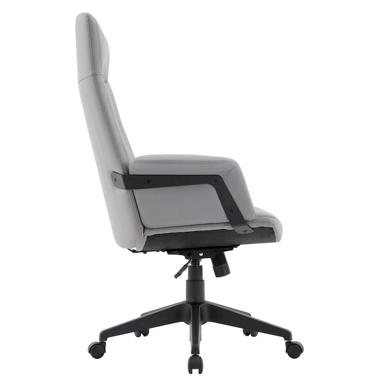 High-Back PU Leather Ergonomic Office Chair with Lumbar Support and Swivel