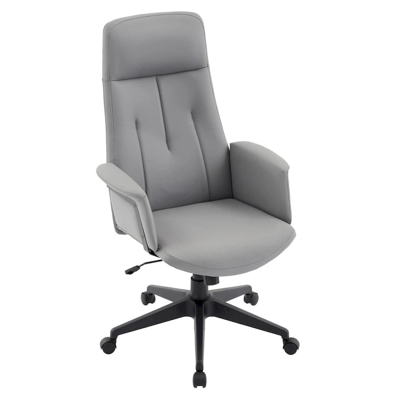 High-Back PU Leather Ergonomic Office Chair with Lumbar Support and Swivel