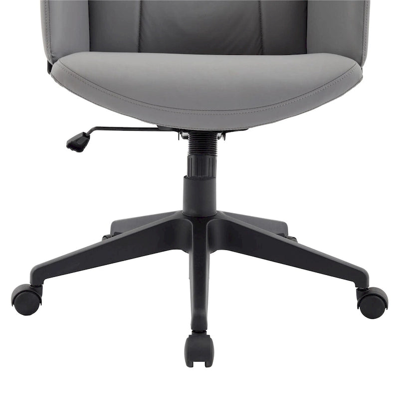 High-Back PU Leather Ergonomic Office Chair with Lumbar Support and Swivel