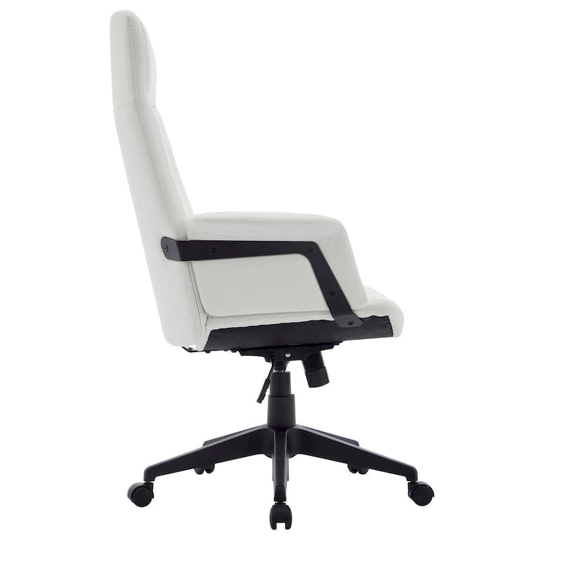 High-Back PU Leather Ergonomic Office Chair with Lumbar Support and Swivel