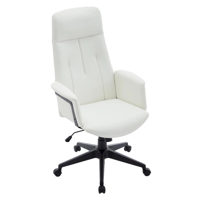 High-Back PU Leather Ergonomic Office Chair with Lumbar Support and Swivel