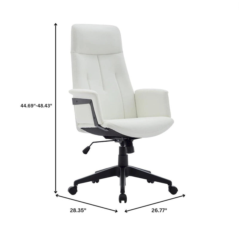 High-Back PU Leather Ergonomic Office Chair with Lumbar Support and Swivel