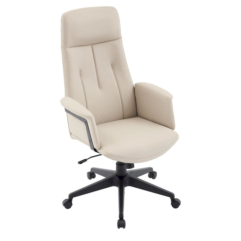 High-Back PU Leather Ergonomic Office Chair with Lumbar Support and Swivel