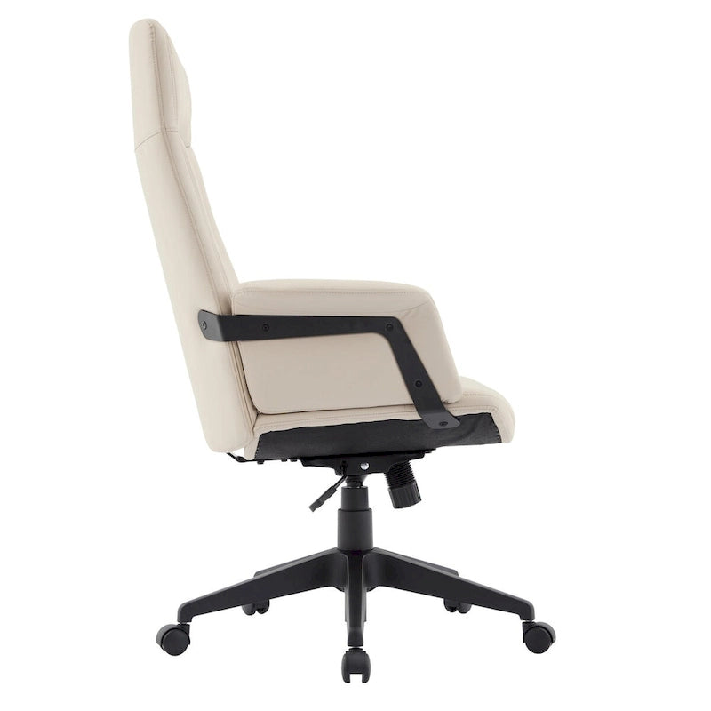 High-Back PU Leather Ergonomic Office Chair with Lumbar Support and Swivel