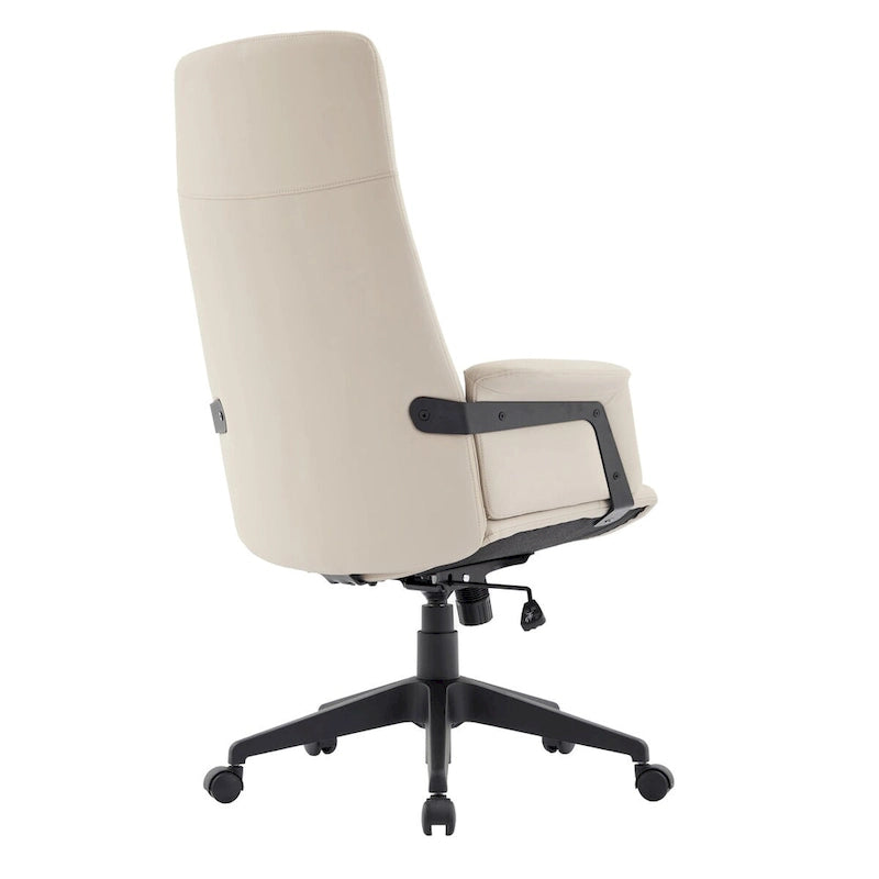 High-Back PU Leather Ergonomic Office Chair with Lumbar Support and Swivel