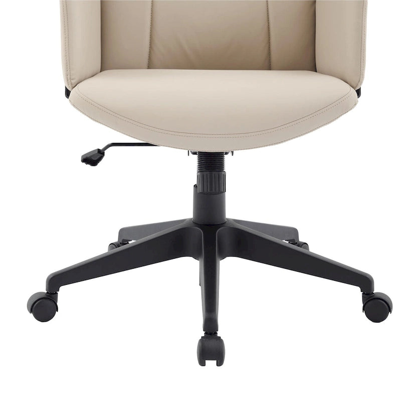 High-Back PU Leather Ergonomic Office Chair with Lumbar Support and Swivel